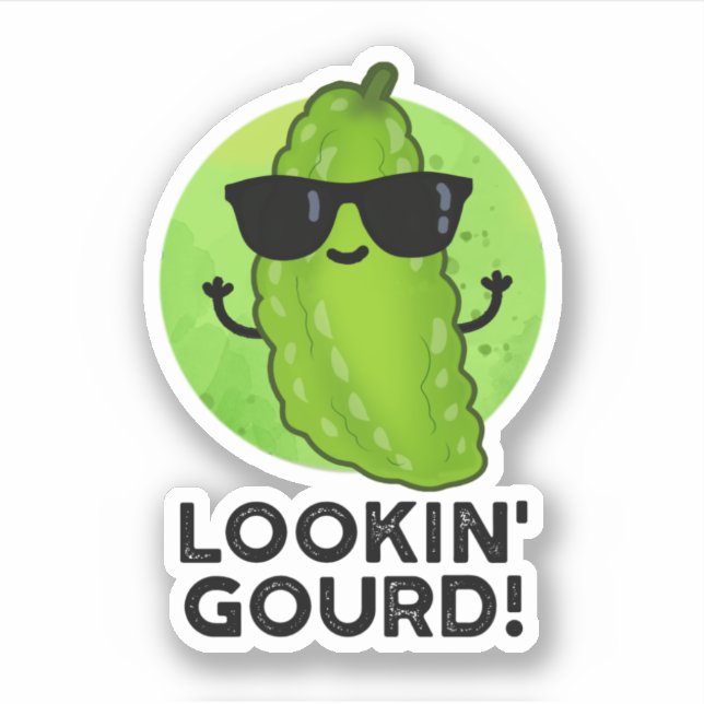 Looking Gourd Funny Cool Veggie Pun  Sticker (Front)