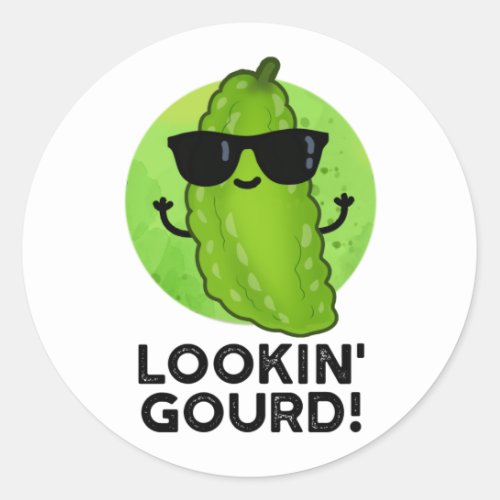 Looking Gourd Funny Veggie Puns  Classic Round Sticker