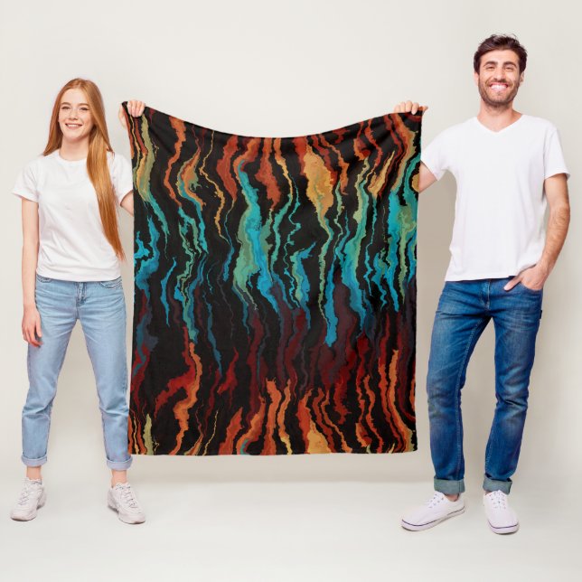 Looking into the Fire abstract Fleece Blanket (In Situ)