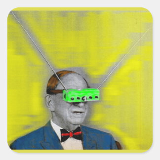 Looking into the future square sticker