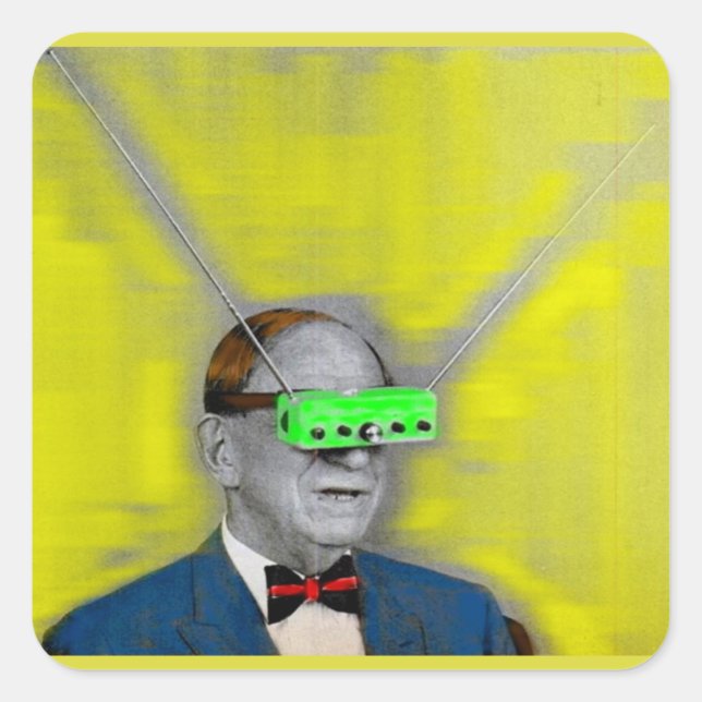 Looking into the future square sticker (Front)