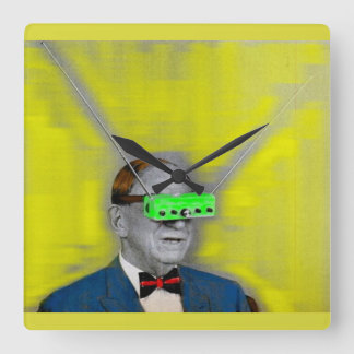 Looking into the future square wall clock