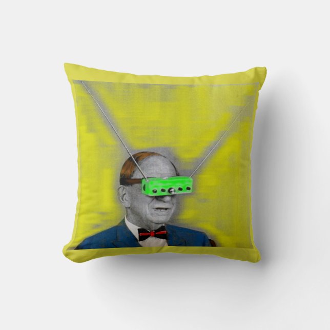 Looking into the future throw pillow (Front)