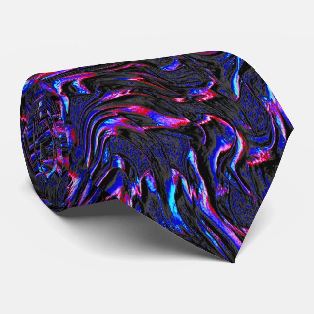 Looking like blue and pink textured of wall neck tie (Rolled)