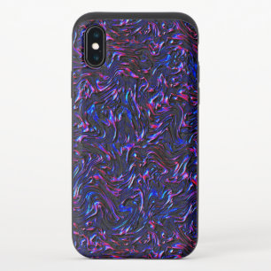 Looking like blue and pink textured of wall iPhone x slider case