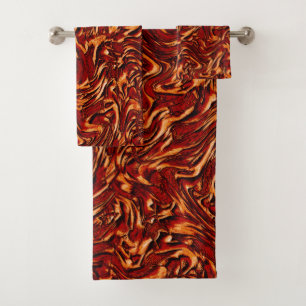 Looking like coral and orange textured of wall bath towel set