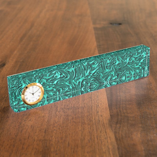 Looking like jade green textured of wall desk name plate (Side)
