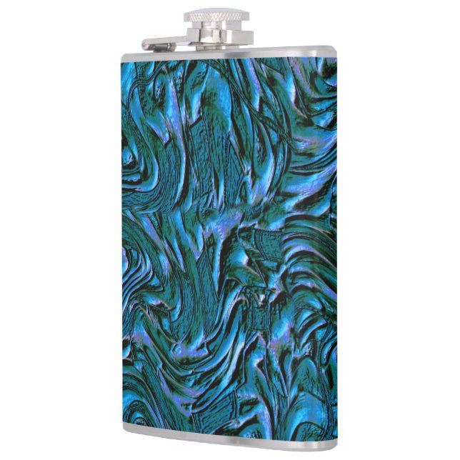 Looking like royal or cadet blue textured of wall flask (Left)