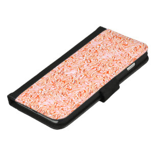 Looking like textured of wall, salmon color iPhone 8/7 plus wallet case
