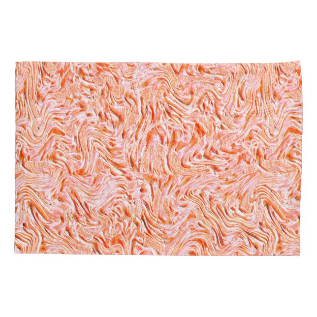Looking like textured of wall, salmon color pillow case (Back-Left)