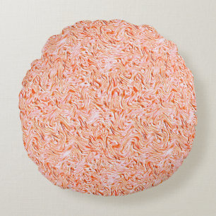 Looking like textured of wall, salmon color round pillow