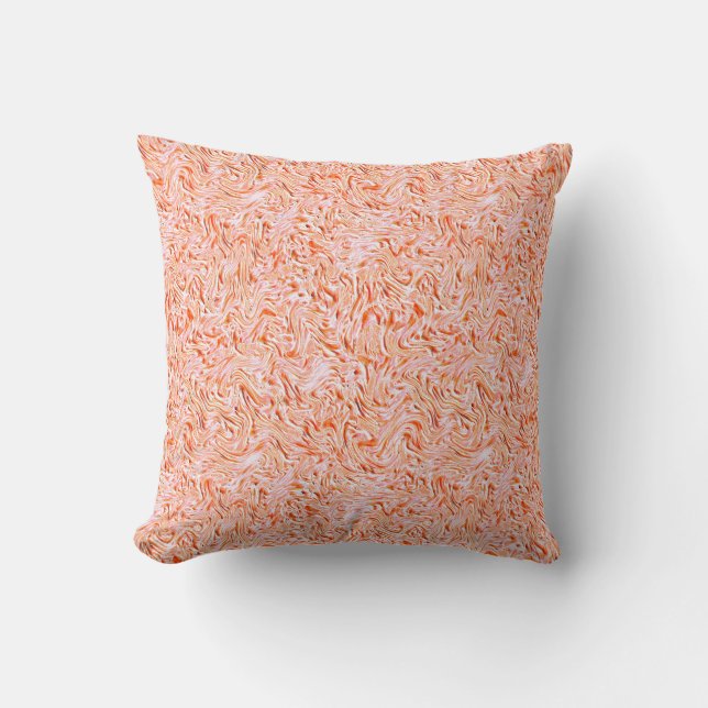 Looking like textured of wall, salmon color throw pillow (Front)
