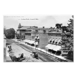 Looking North Croswell Michigan Vintage Photo Print