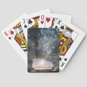 Looking out an ice cave, Iceland Poker Cards