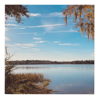 Looking Out Over the Lake on a  Faux Canvas Print
