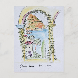 Looking out to the Mediterranean Eze, France Postcard