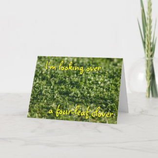 Looking over a clover St Pat card