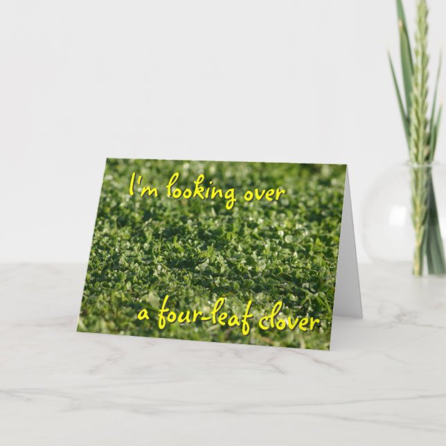 Looking over a clover St Pat card (Front)