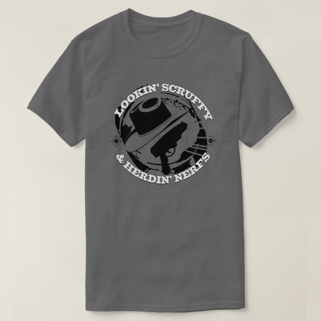 Looking Scruffy & Herding Nerfs Funny Novelty T-Shirt (Design Front)