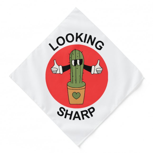 Looking Sharp Cactus Pun Bandana (Front)