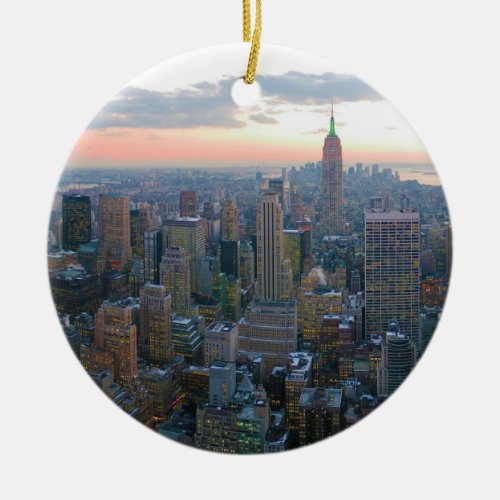 Looking South from Top of the Rock New York City Ceramic Ornament