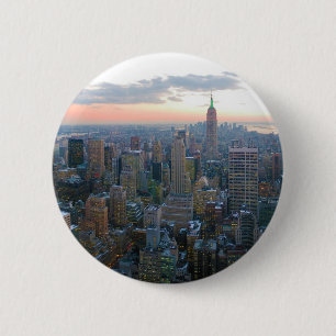 Looking South from Top of the Rock New York City Pinback Button