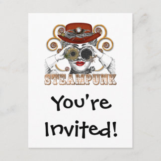 looking steampunked steampunk collage art invitation