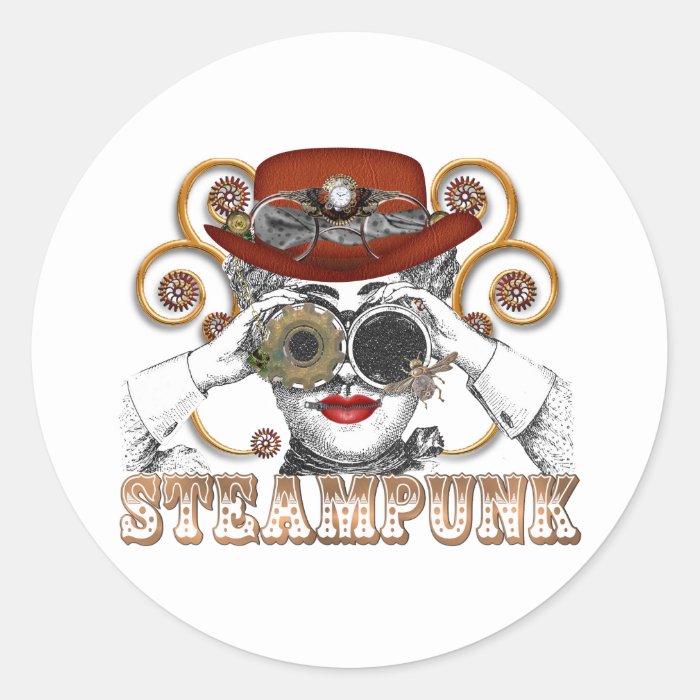 looking steampunked steampunk collage art sticker