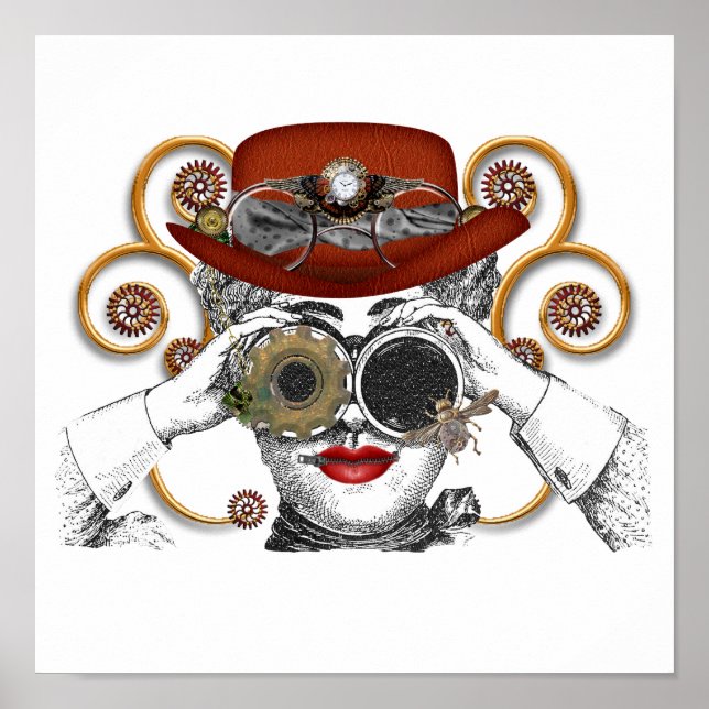 looking steampunked steampunk dude poster (Front)
