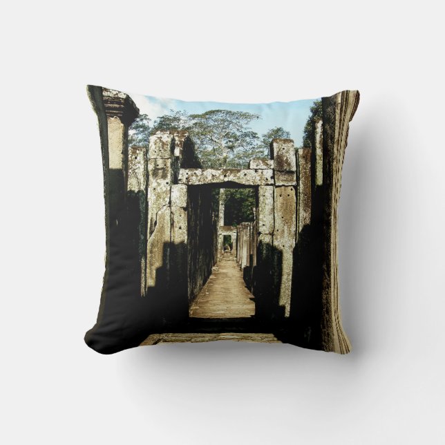 Looking thru Cambodian History Throw Pillow (Front)