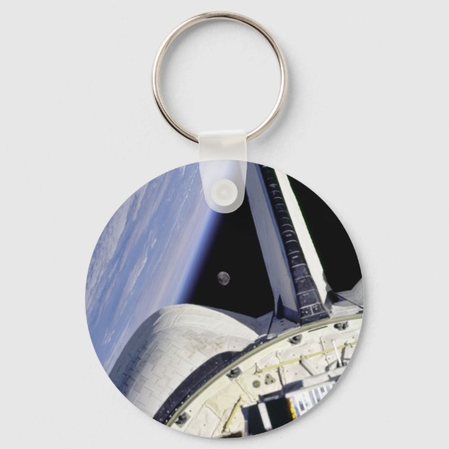 Looking Thru Rear View Mirror From Space Shuttle Keychain (Front)