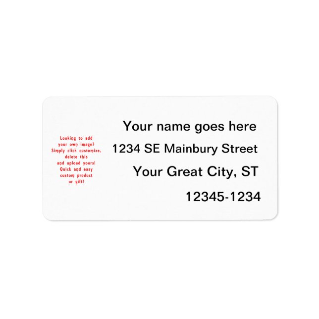 looking to add own design for custom product label (Front)