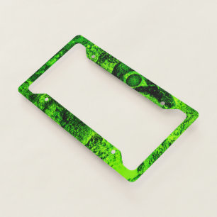 looking to green license plate frame