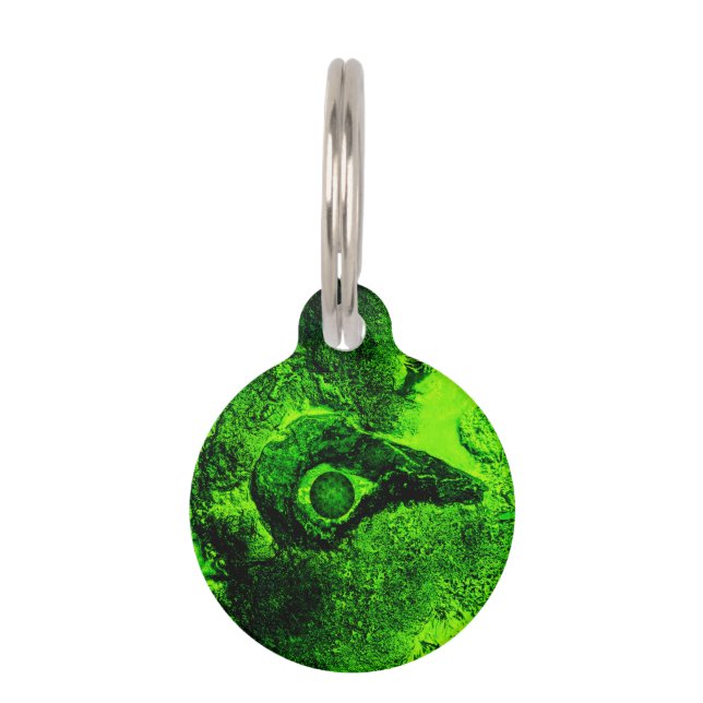 looking to green pet ID tag (Front)