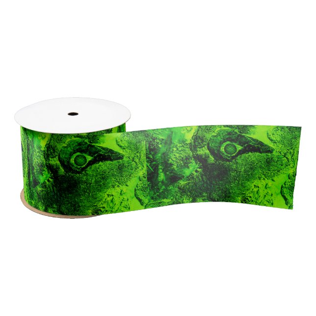 looking to green satin ribbon (Spool)