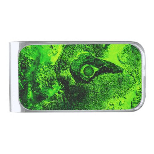 looking to green silver finish money clip