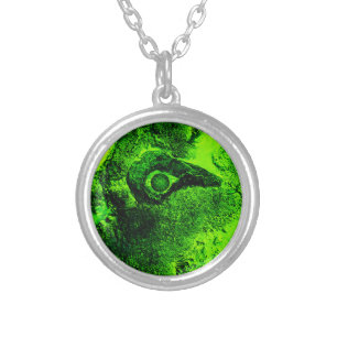 looking to green silver plated necklace