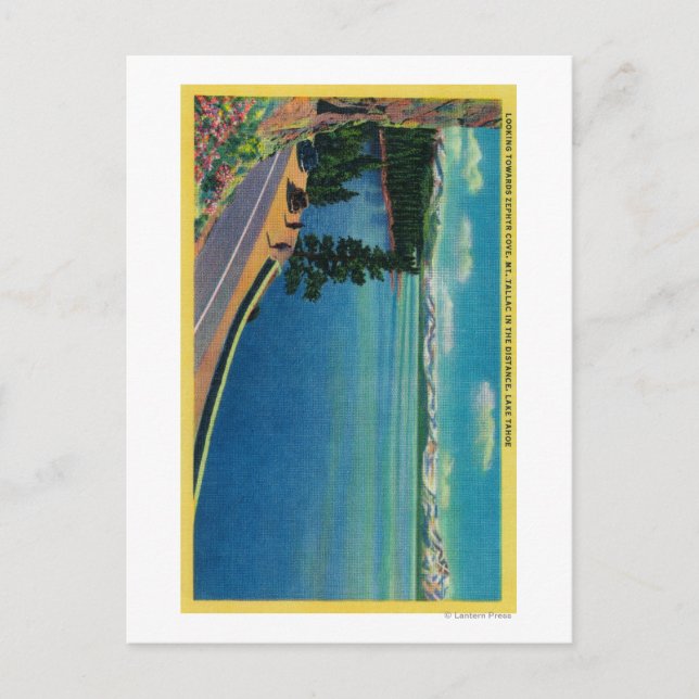 Looking toward Zephyr Cove, Mt. Tallac in Postcard (Front)