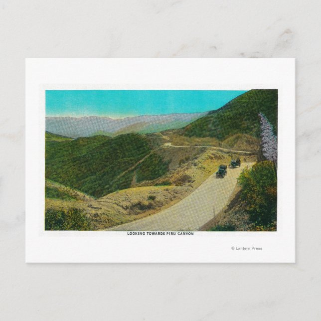 Looking towards Piru CanyonRidge Route, CA Postcard (Front)
