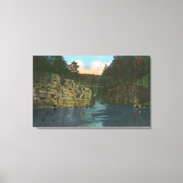 Looking up Long Rapids from the Flume Canvas Print (Front)