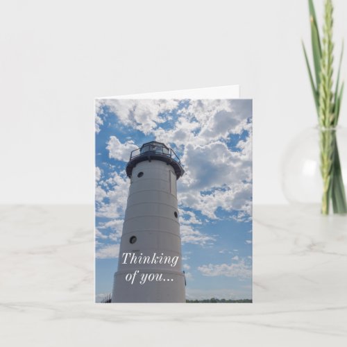 Looking Up Manistee Lighthouse Thinking Of You Card