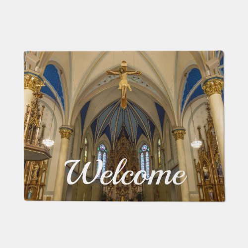 Looking Up St Peter Altar Welcome Doormat