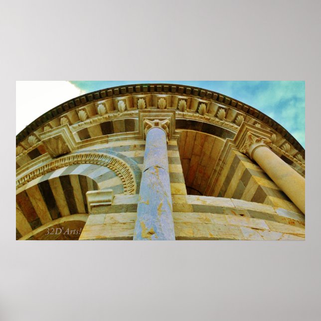 Looking Up the Leaning Tower, Poster Print (Front)