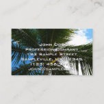 Looking Up to Coconut Palm Tree Tropical Nature Business Card