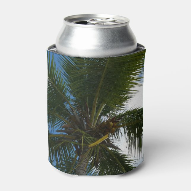 Looking Up to Coconut Palm Tree Tropical Nature Can Cooler (Can Front)