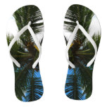 Looking Up to Coconut Palm Tree Tropical Nature Flip Flops