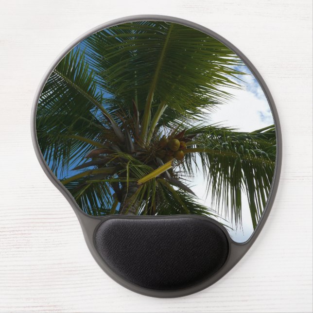 Looking Up to Coconut Palm Tree Tropical Nature Gel Mouse Pad (Front)