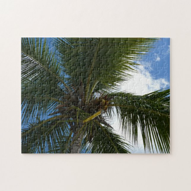 Looking Up to Coconut Palm Tree Tropical Nature Jigsaw Puzzle (Horizontal)