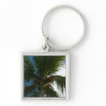 Looking Up to Coconut Palm Tree Tropical Nature Keychain