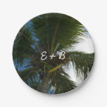 Looking Up to Coconut Palm Tree Tropical Nature Paper Plate